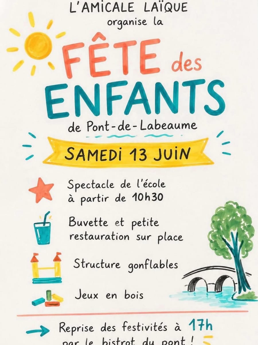 Affiche de la Fête des enfants organisée par l'Amicale Laïque